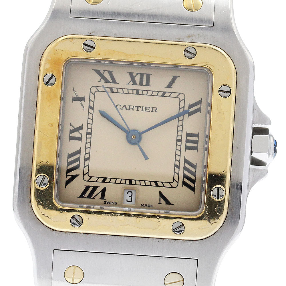 CARTIER Santos GalbeeLM Date 2 tone beige Dial Quartz Men's Watch_923072