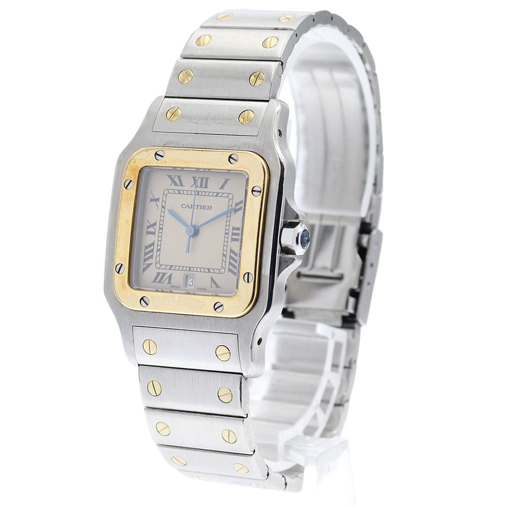 CARTIER Santos GalbeeLM Date 2 tone beige Dial Quartz Men's Watch_923072