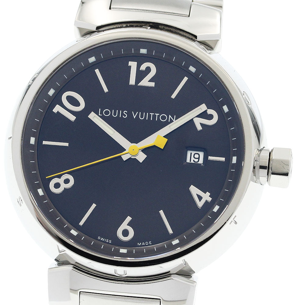LOUIS VUITTON Tambour Q1111 Date Brown Dial Quartz Men's Watch_923075