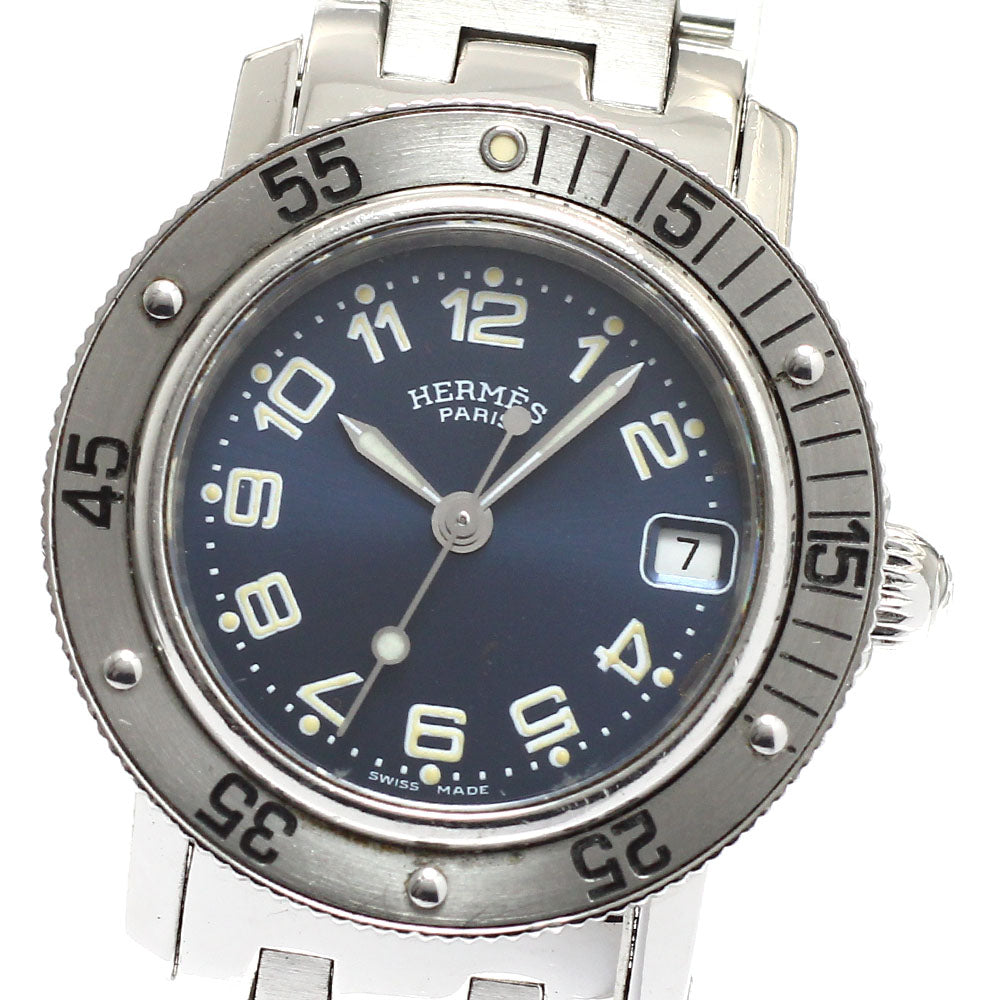 HERMES Clipper CL5.210 Date blue Dial Quartz Ladies Watch_923090