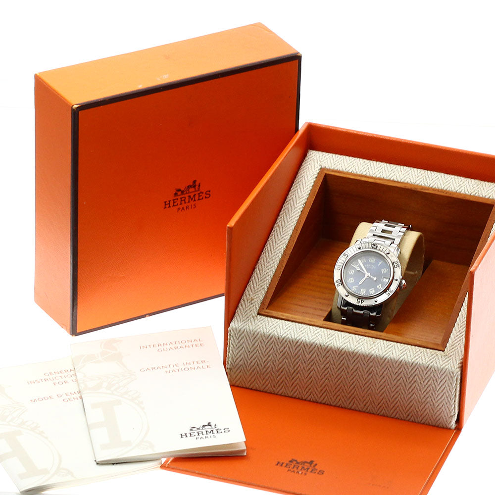 HERMES Clipper CL5.210 Date blue Dial Quartz Ladies Watch_923090