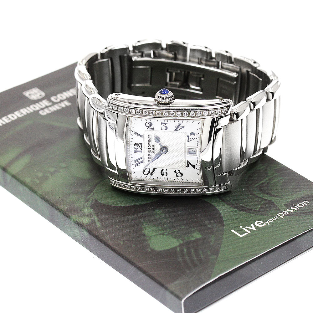 FREDERIQUE CONSTANT Classic daylight FC220X2ECD3/4/5/6 Date Side Diamond White shell / Silver Dial Quartz Ladies Watch_923095