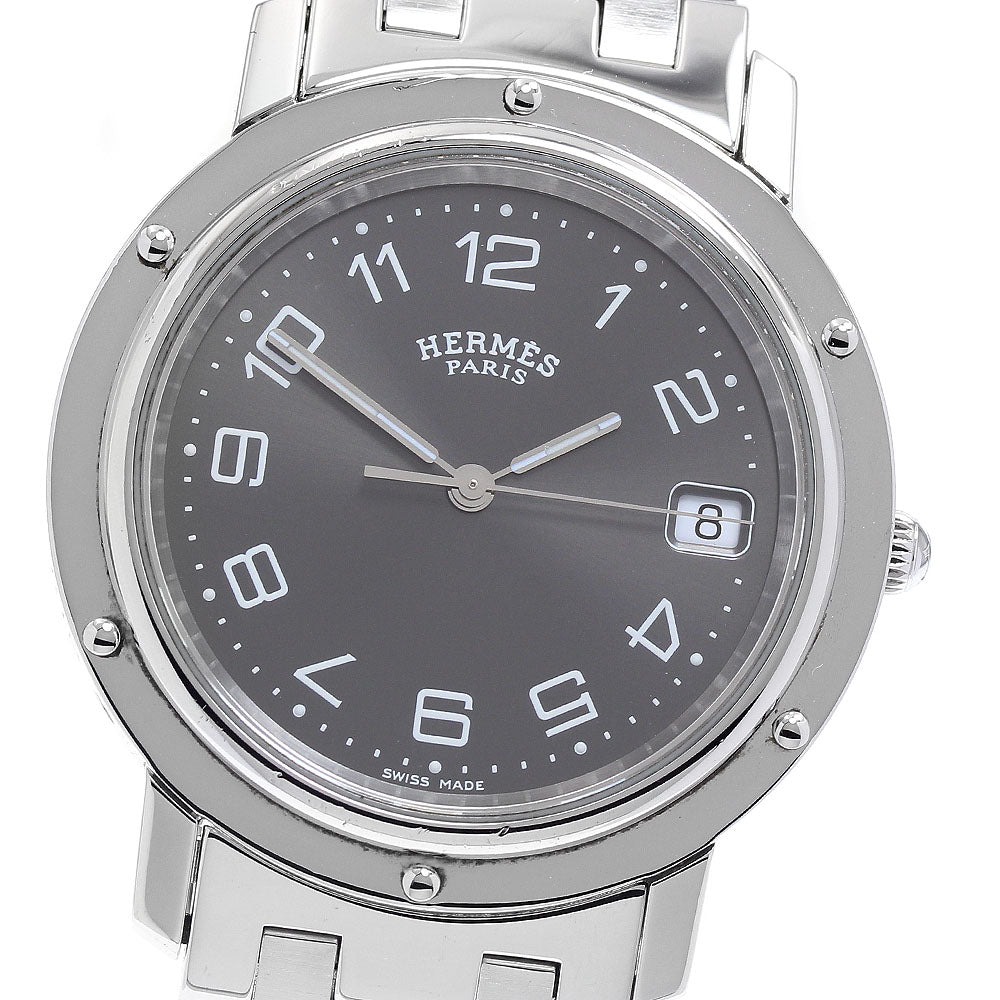 HERMES Clipper CL6.710 Date Gray Dial Quartz Men's Watch_923100