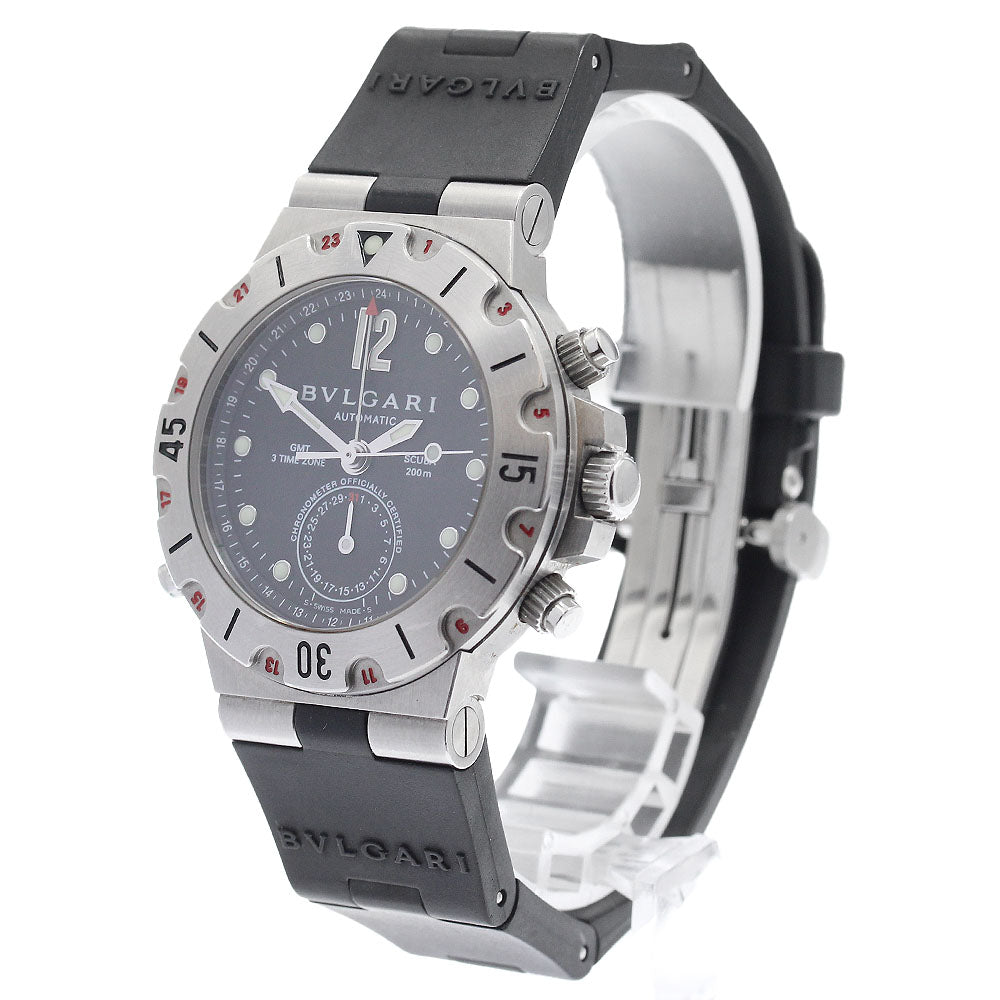 BVLGARI Diagono Scuba SD38SGMT GMT date black Dial Automatic Men's Watch_923120