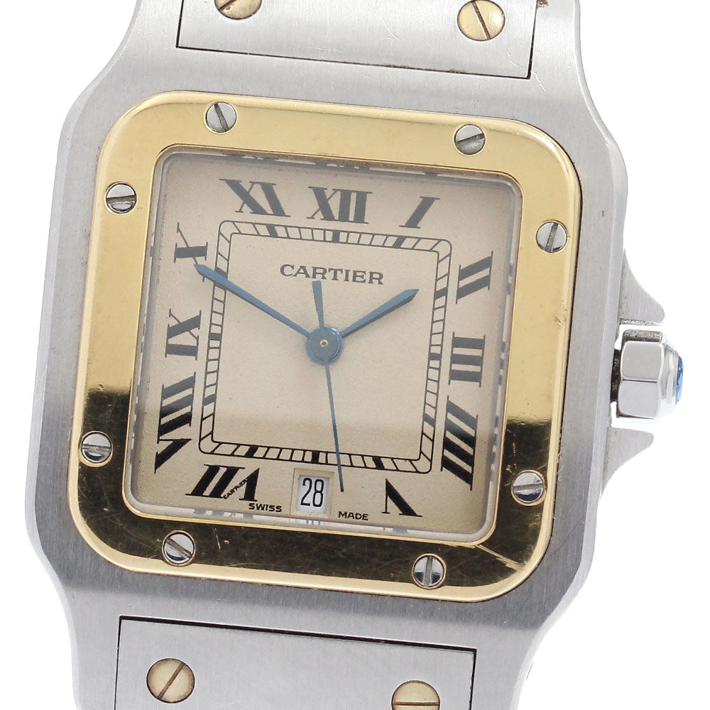 CARTIER Santos GalbeeLM W20011C4 Date 2 tone beige Dial Quartz Men's_923139