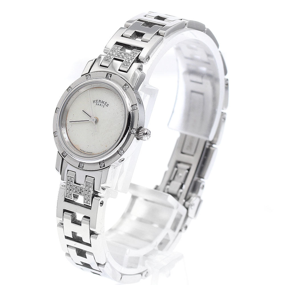 HERMES Clipper Nacre CL4.230 White shell Dial Quartz Ladies Watch_923160