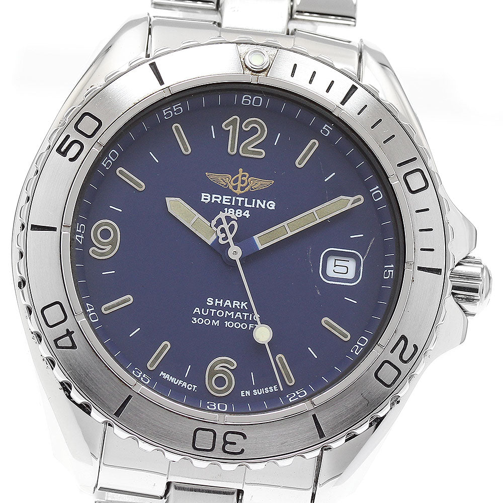 BREITLING Shark A17605 Date Navy Dial Automatic Men's Watch_923161