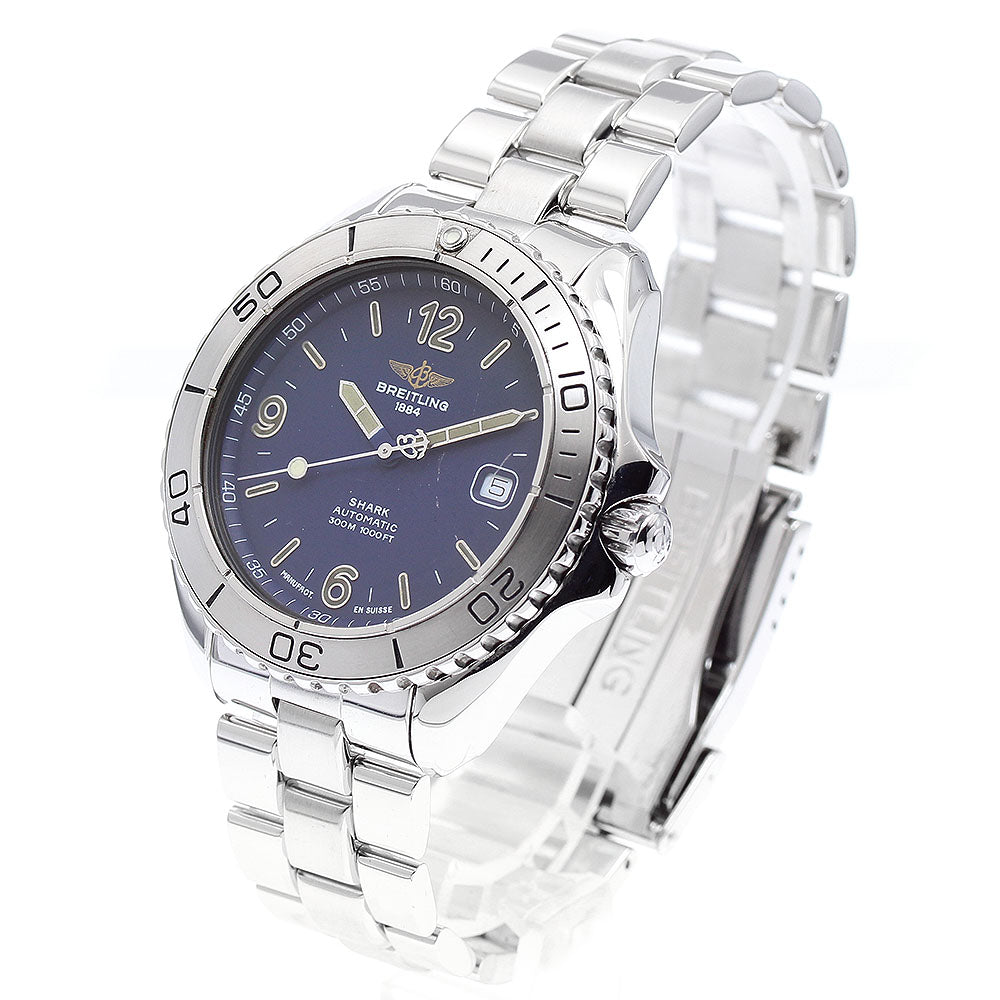 BREITLING Shark A17605 Date Navy Dial Automatic Men's Watch_923161