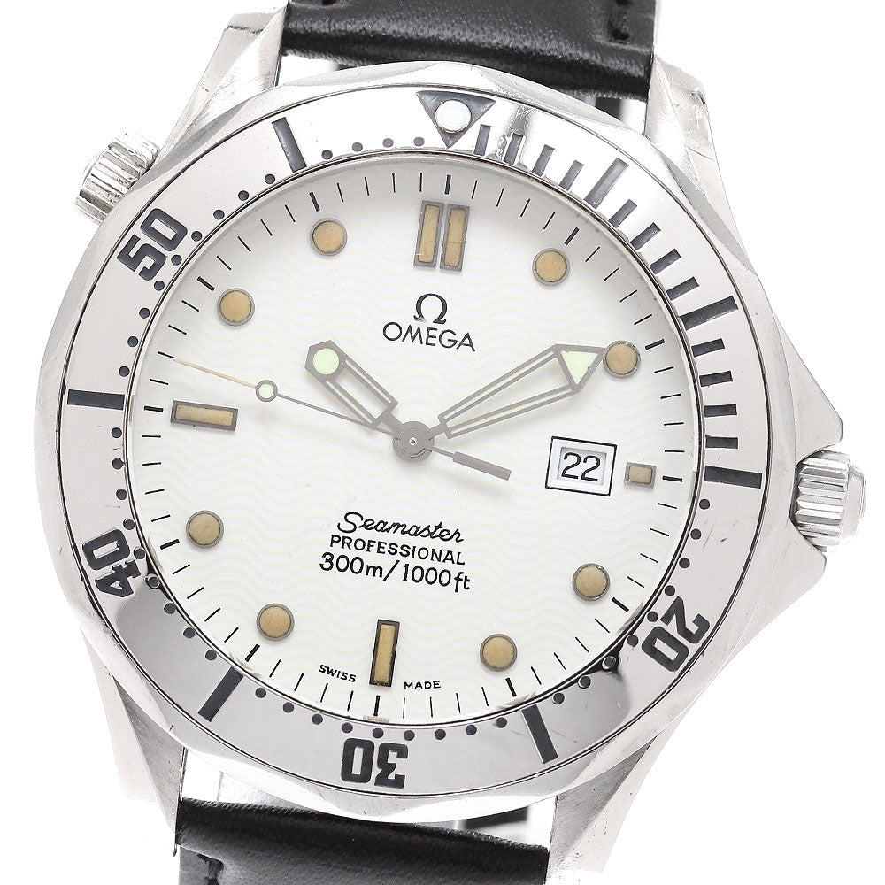 OMEGA Seamaster300 2542.20 Date white Dial Quartz Men's Watch_923162