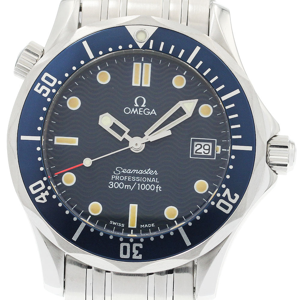 OMEGA Seamaster300 2561.80 Date Navy Dial Quartz Boy's Watch_923174