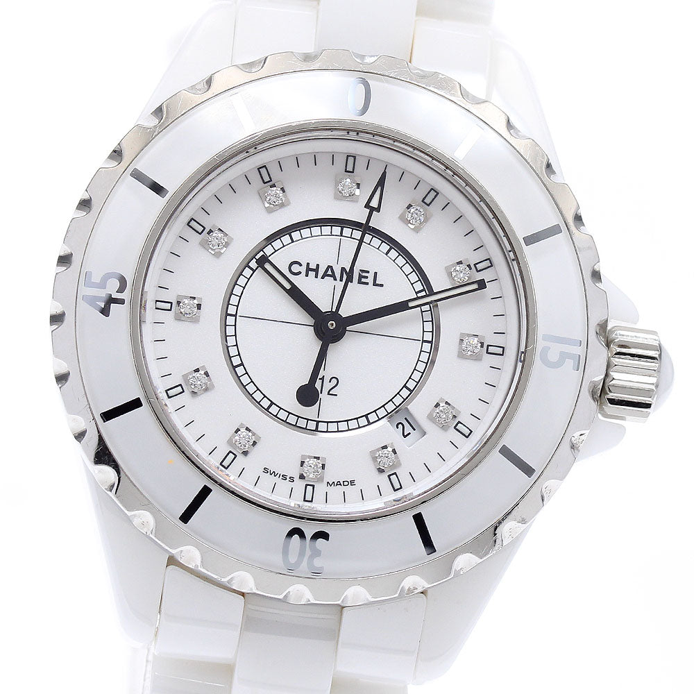 CHANEL J12 H1628 White ceramic 12P diamond white Dial Quartz Ladies Watch_923308