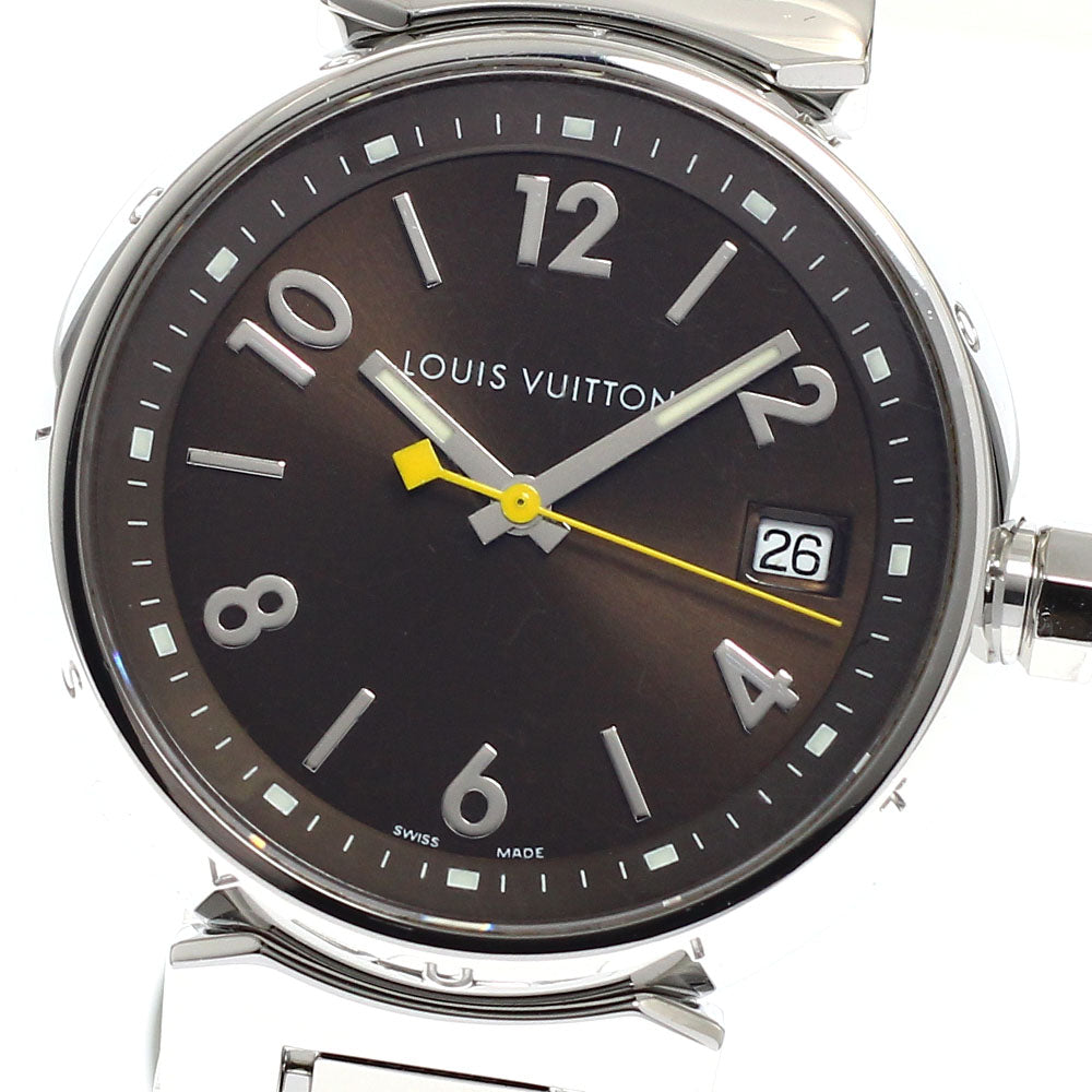 LOUIS VUITTON Tambour Q1311 Date Brown Dial Quartz Ladies Watch_923314