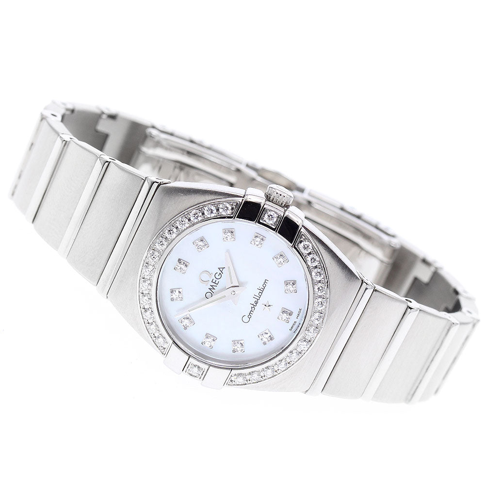 OMEGA Constellation Blush 123.15.24.60.55.001 Diamond Bezel 12P Diamond White shell Dial Quartz Ladies Watch_923320