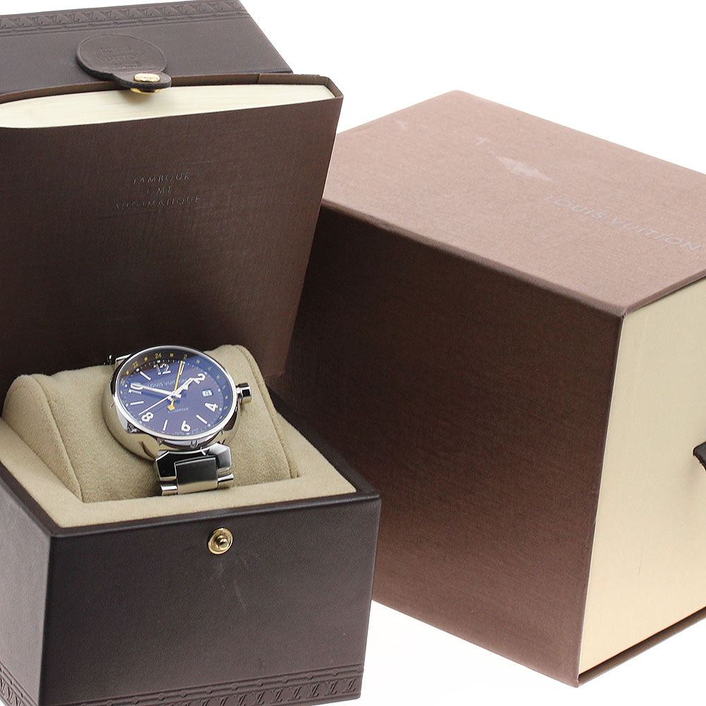 LOUIS VUITTON Tambour Q1131 GMT date Brown Dial Automatic Men's Watch_923322