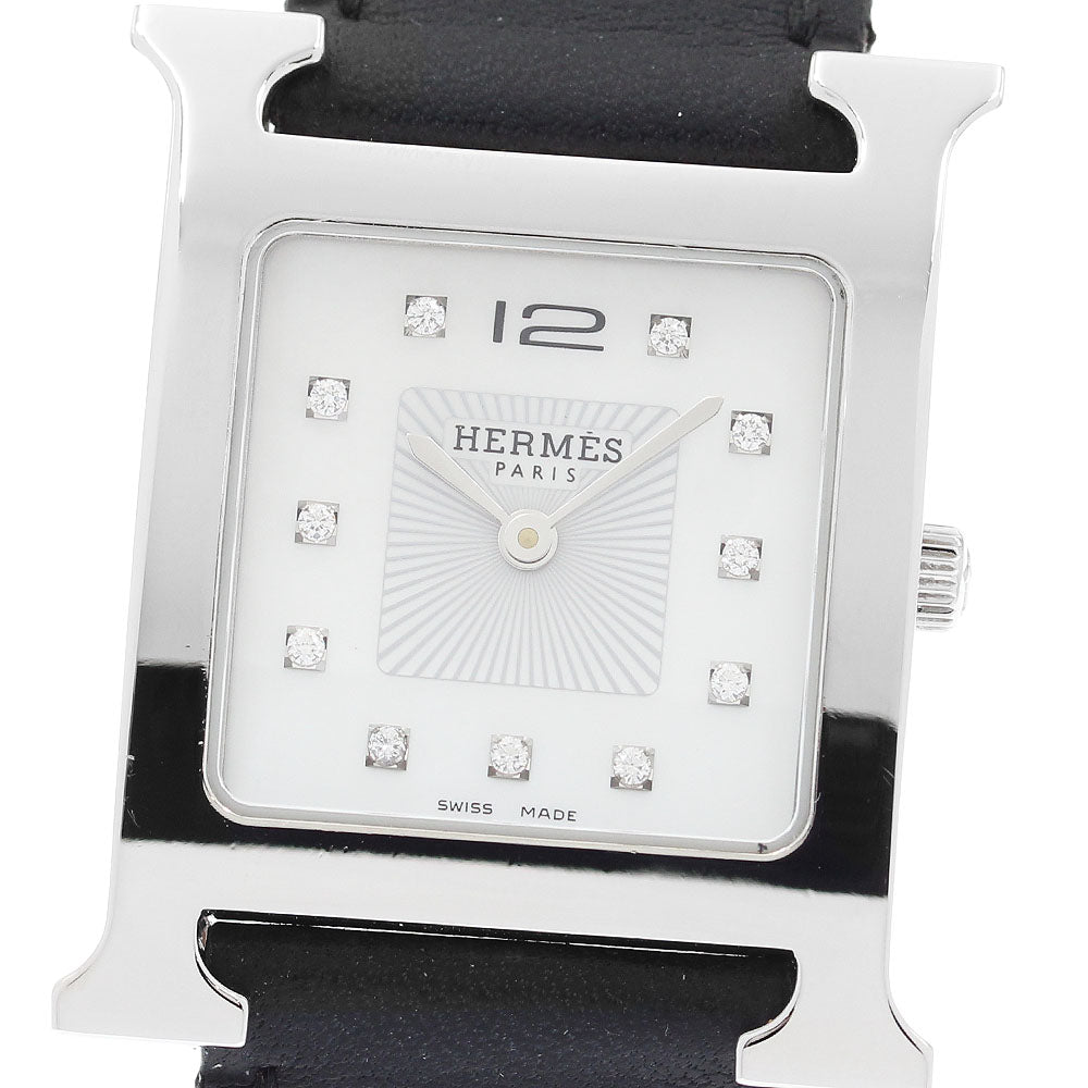 HERMES H watch HH1.510e/HH1.510.290/ZFR 11P diamond White shell Dial Quartz Ladies Watch_923329