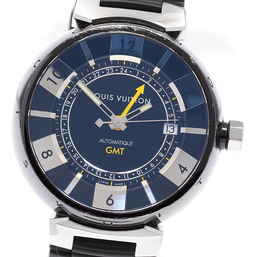 LOUIS VUITTON Tambour in Black Q113K GMT Black / Silver Dial AT Men's_923486