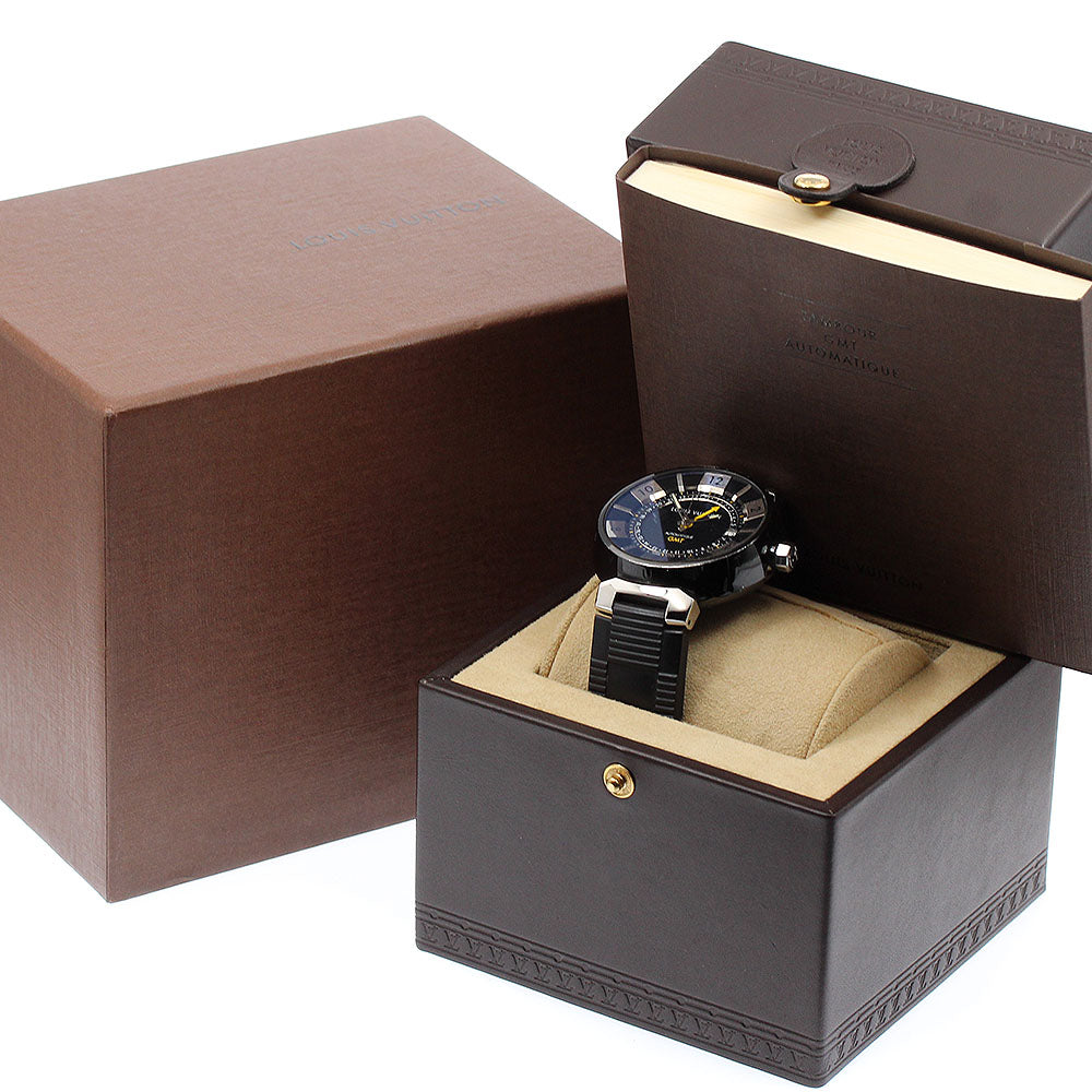 LOUIS VUITTON Tambour in Black Q113K GMT Black / Silver Dial AT Men's_923486