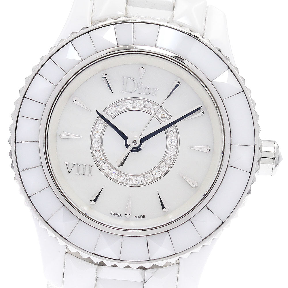 Christian Dior Ⅷ Onyuit CD1221E2 diamond White shell Dial Quartz Ladies Watch_923501