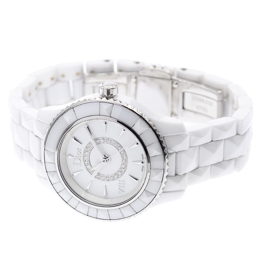 Christian Dior Ⅷ Onyuit CD1221E2 diamond White shell Dial Quartz Ladies Watch_923501
