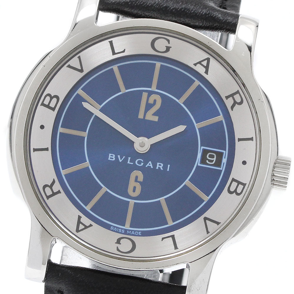 BVLGARI Solo tempo ST35S Date blue Dial Quartz Men's Watch_923578