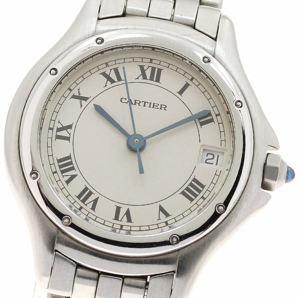 CARTIER PANTHERE Cougar SM W35001F5 Date beige Dial Quartz Ladies Watch_924028