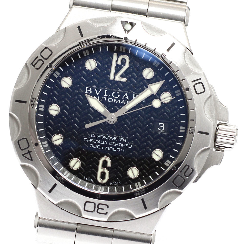 BVLGARI Diagono Scuba Aqua DP42SSD Date black Dial Automatic Men's Watch_930011