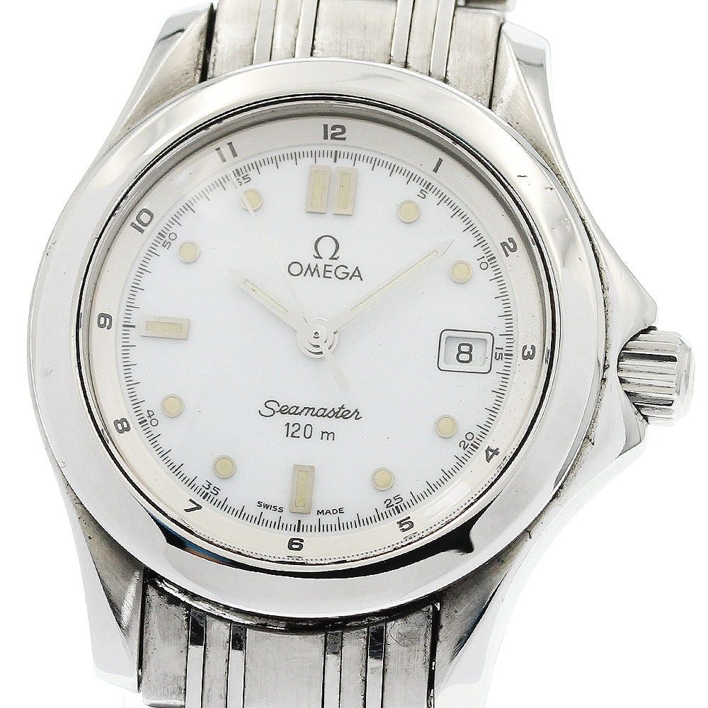 OMEGA Seamaster120M 2571.20 Date white Dial Quartz Ladies Watch_930050