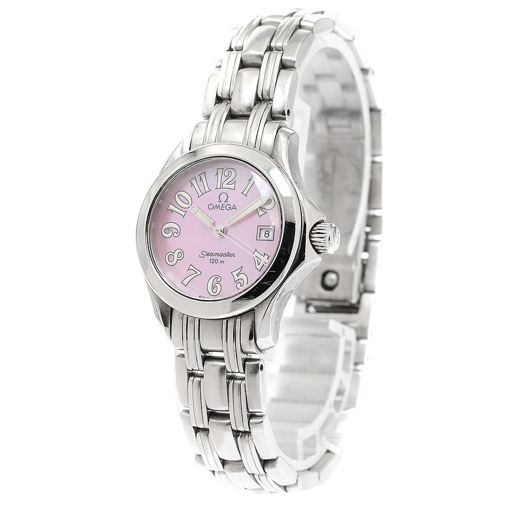 OMEGA Seamaster120M 2581.66 Date Pink shell Dial Quartz Ladies Watch_930057