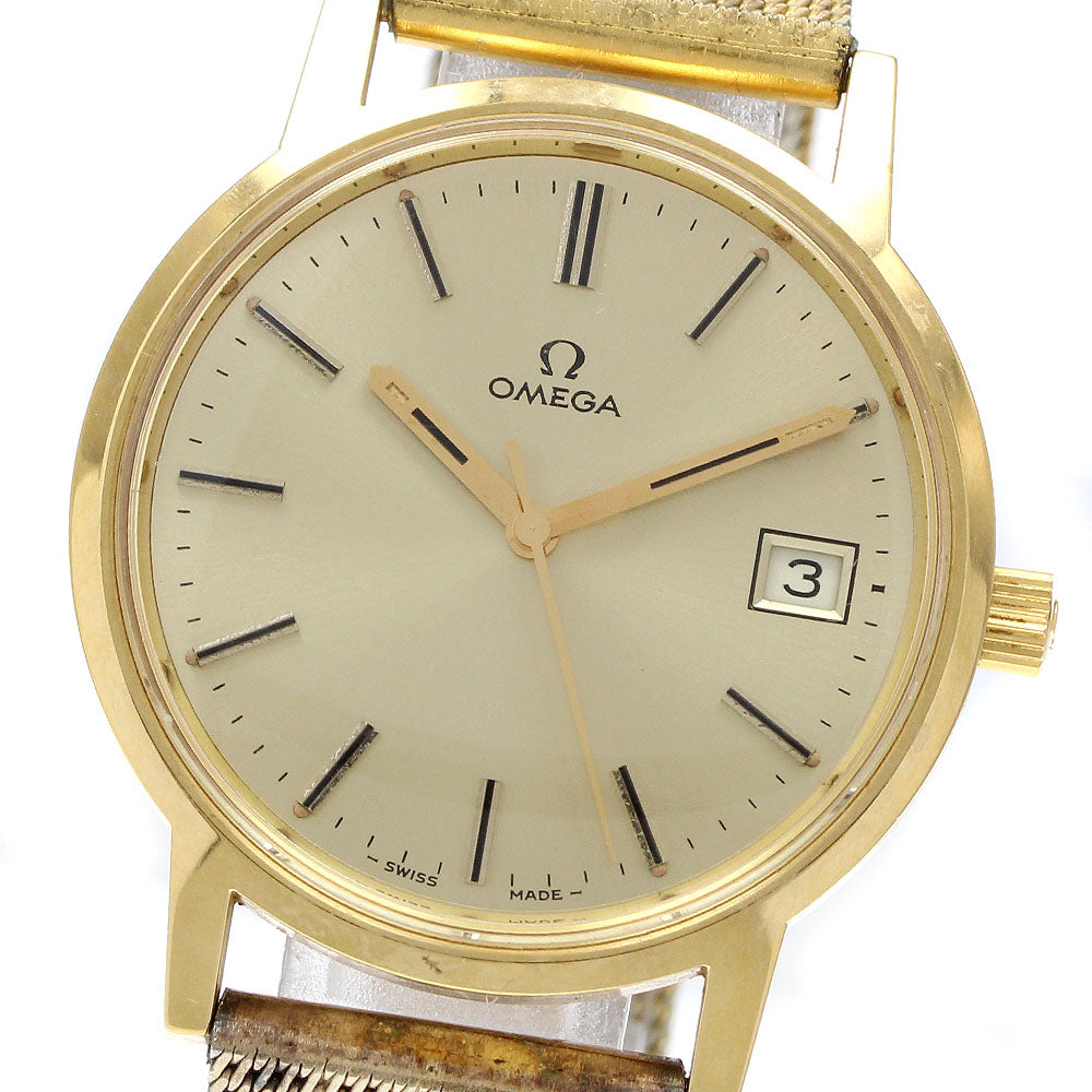 OMEGA 136.0104 Date Cal.1030 Gold Dial Hand Winding Men's Watch_930066