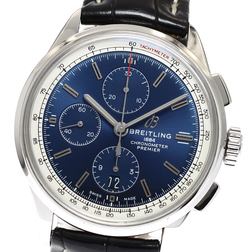 BREITLING Premier A13315 Chronograph Date Navy Dial Automatic Men's Watch_930069