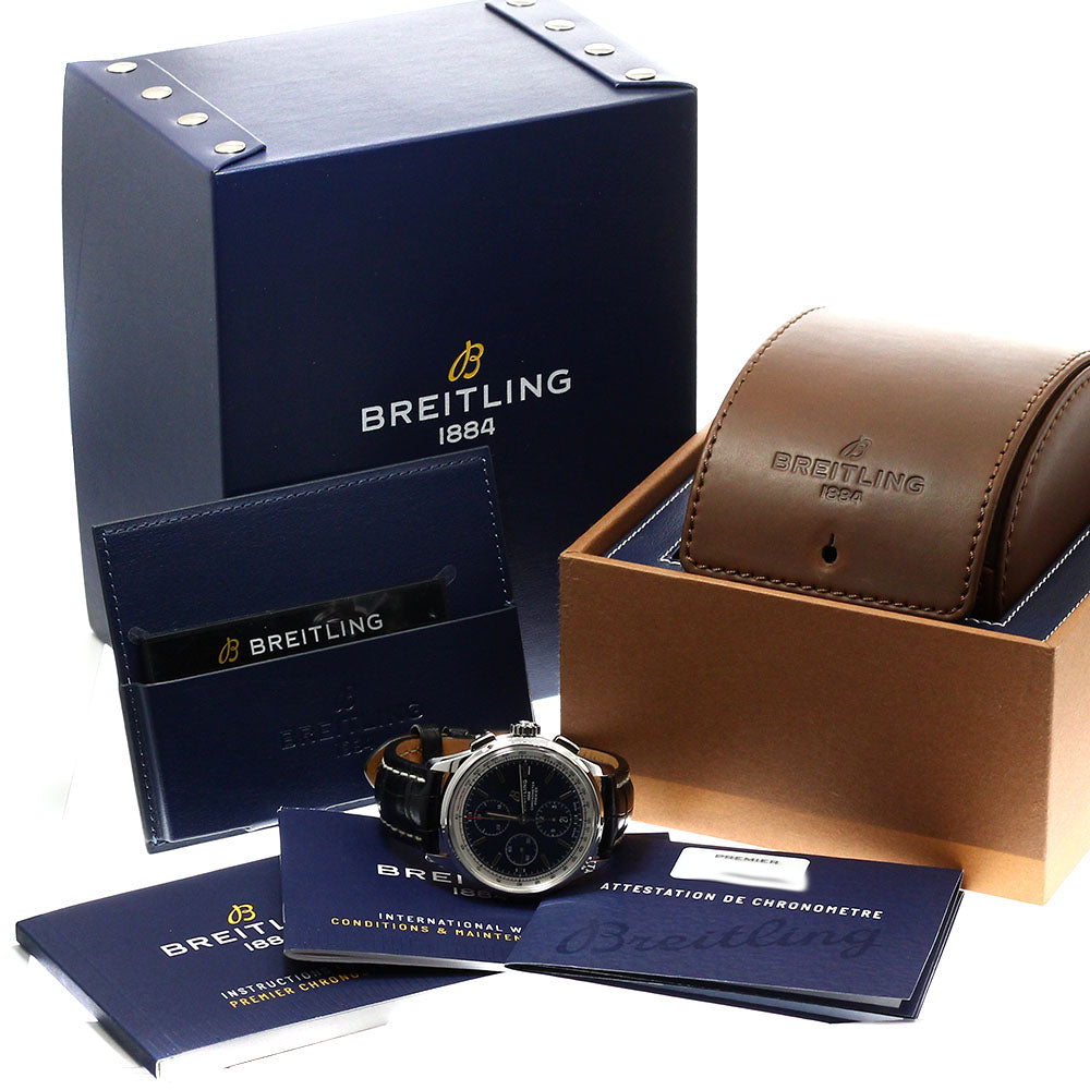 BREITLING Premier A13315 Chronograph Date Navy Dial Automatic Men's Watch_930069