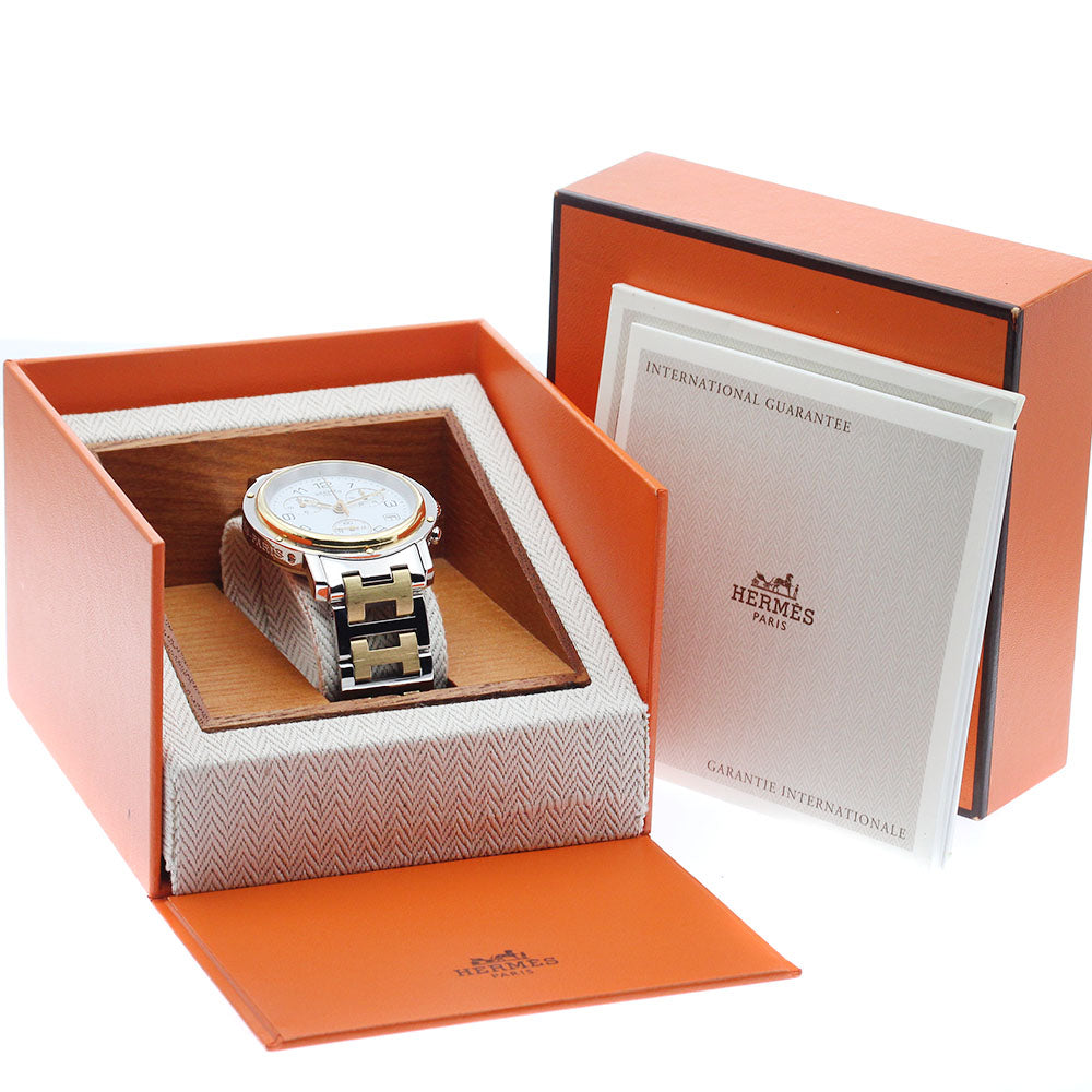 HERMES Clipper CL1.920 Chronograph white Dial Quartz Men's Watch_930077
