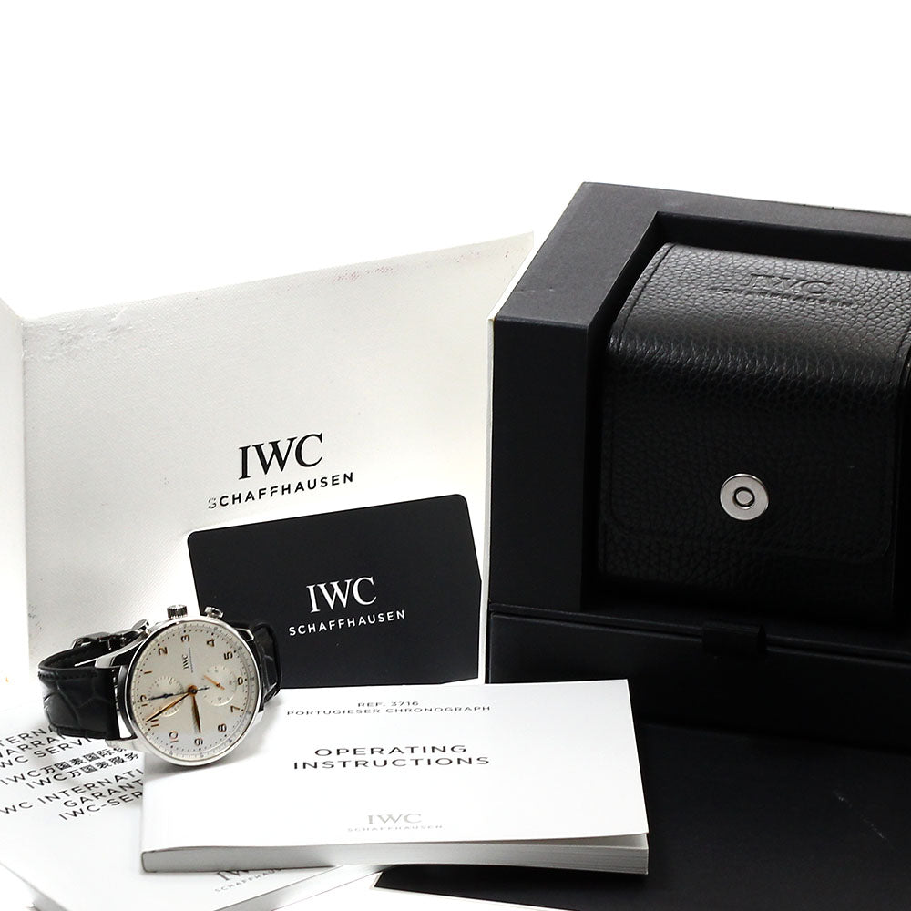 IWC SCHAFFHAUSEN Portuguese Chronograph IW371604 Chronograph Silver Dial Automatic Men's Watch_930100
