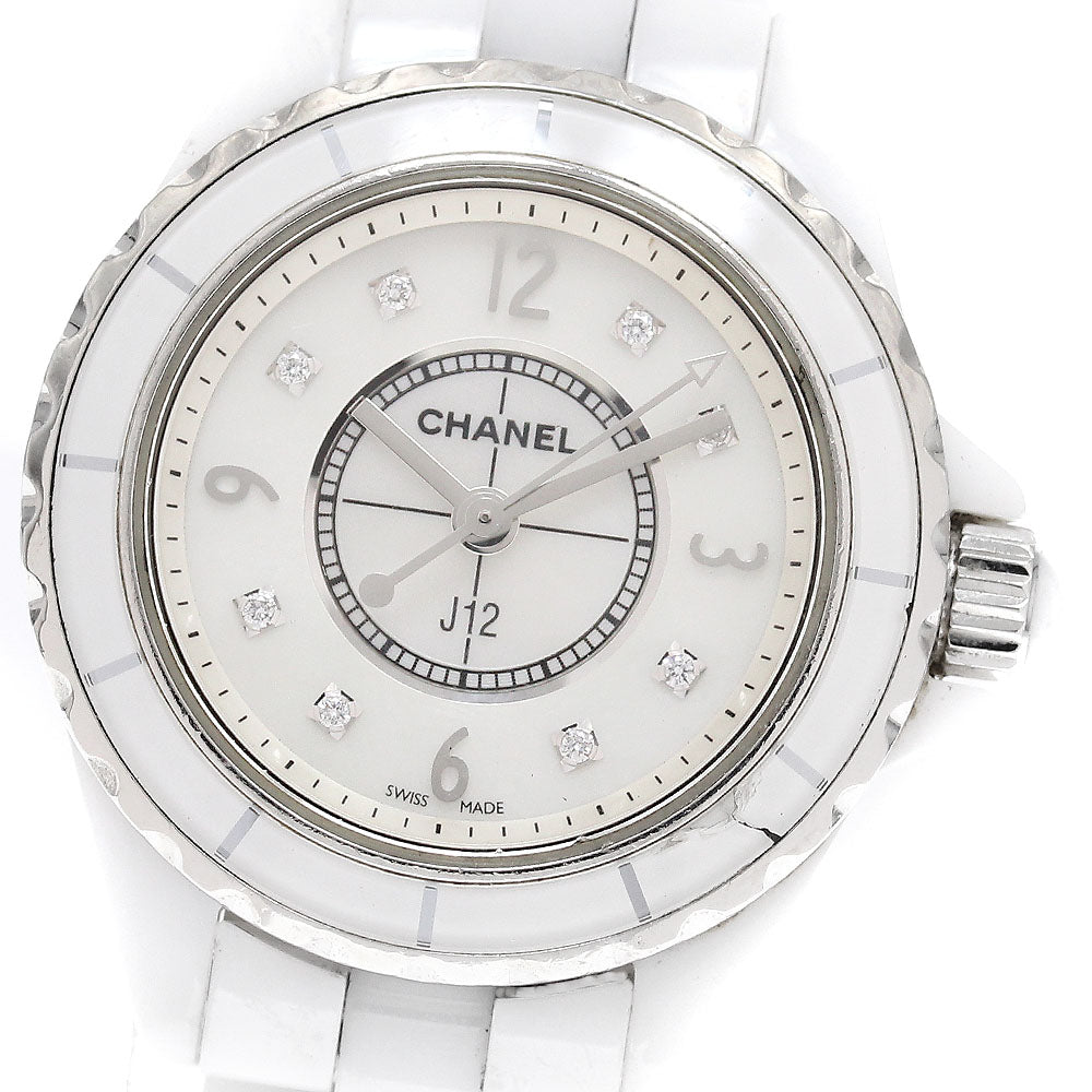 CHANEL J12 H2570 White ceramic 8P diamond White shell Dial Quartz Ladies Watch_930107