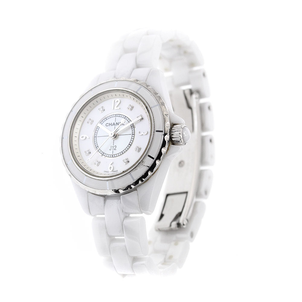 CHANEL J12 H2570 White ceramic 8P diamond White shell Dial Quartz Ladies Watch_930107