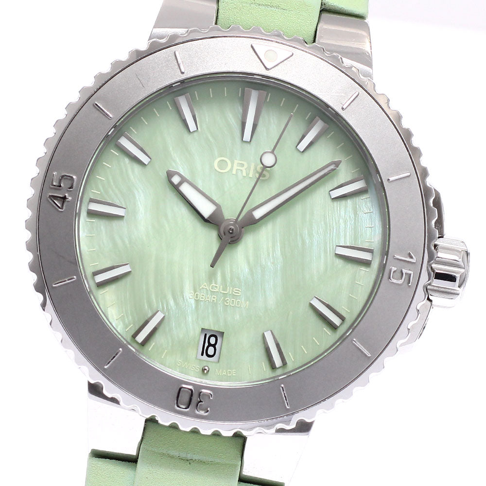 ORIS Aquis 01 733 7770 4157 Date Green shell Dial Automatic Boy's Watch_930120