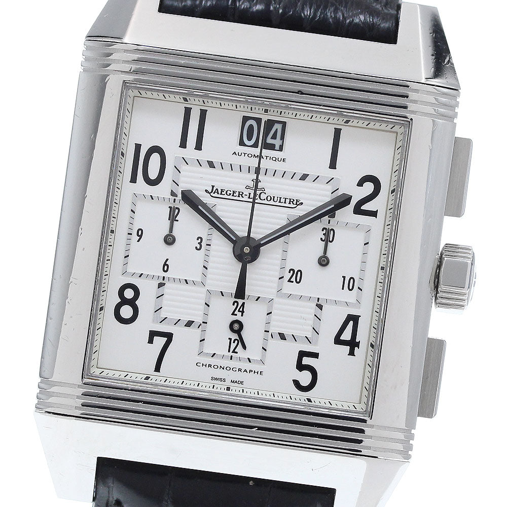 JAEGER-LECOULTRE Reverso Squadra 230.8.45/Q7018420 Date Chronograph Silver Dial Automatic Men's Watch_930174