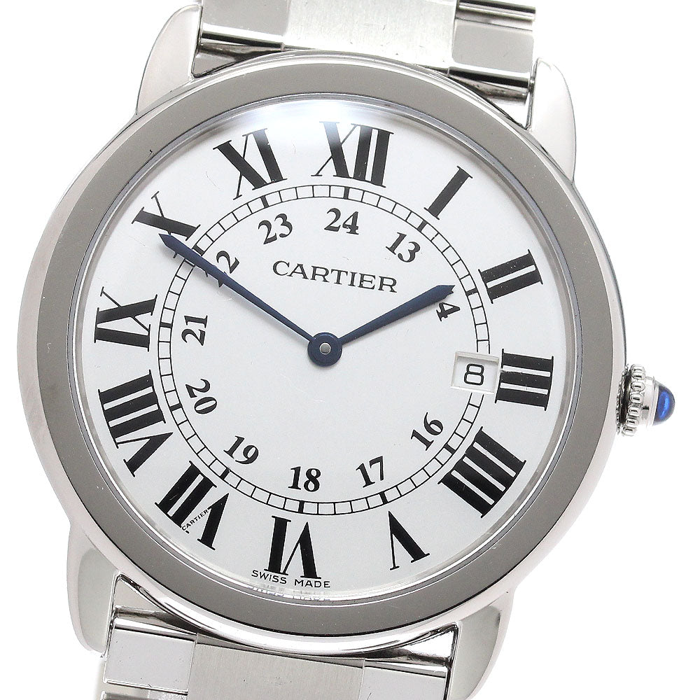 CARTIER Ronde Solo LM W6701005 Date Silver Dial Quartz Men's Watch_930189