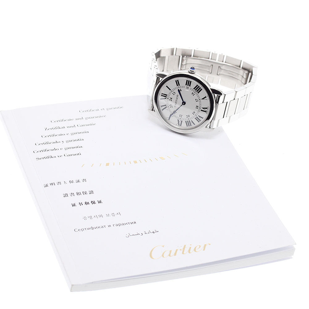 CARTIER Ronde Solo LM W6701005 Date Silver Dial Quartz Men's Watch_930189