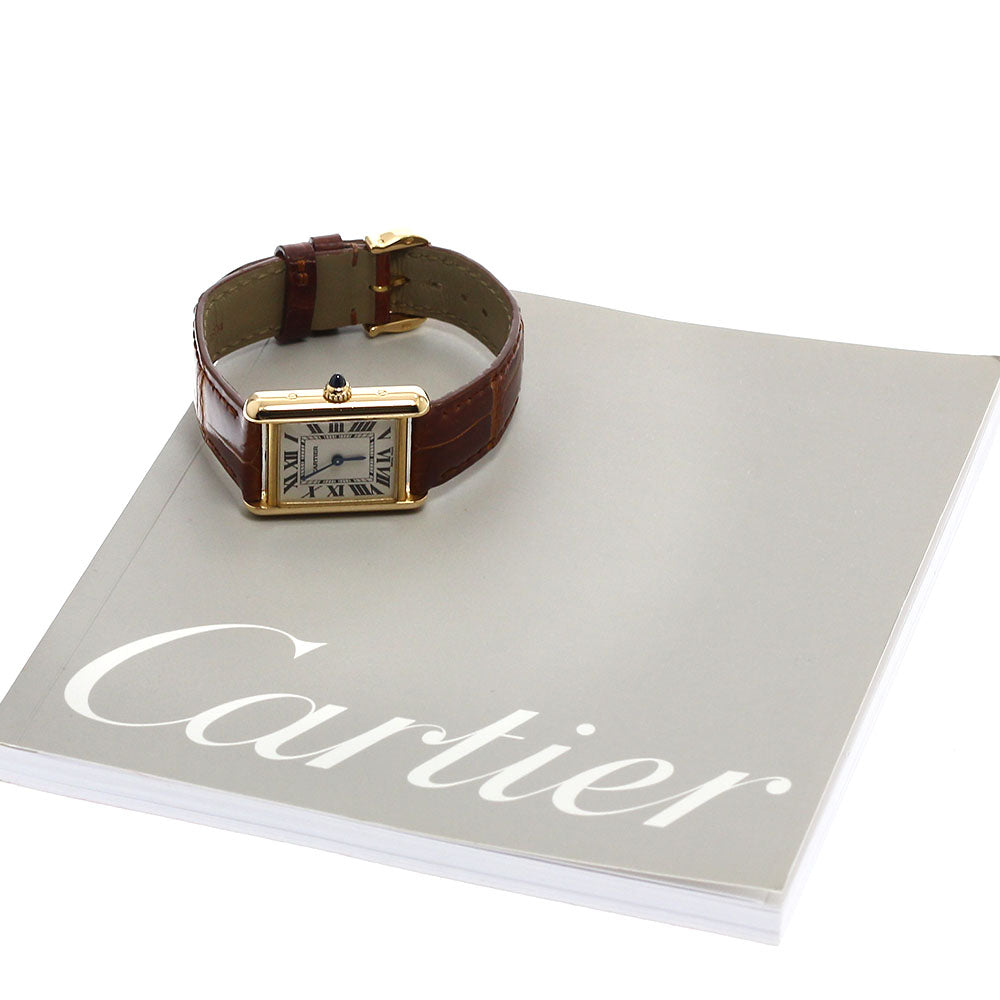 CARTIER Tank Louis SM W1529856 18K Yellow Gold beige Dial Quartz Ladies Watch_930514