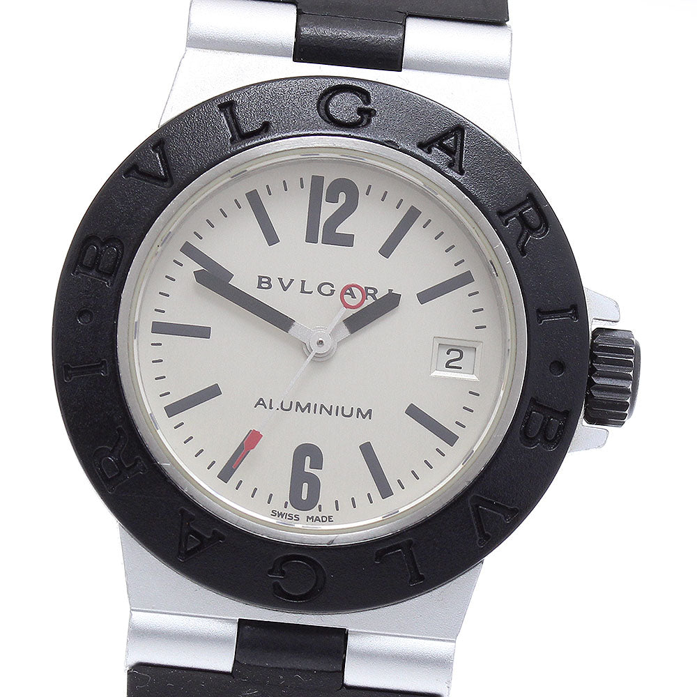 BVLGARI aluminum AL29A Date Silver Dial Quartz Ladies Watch_930604