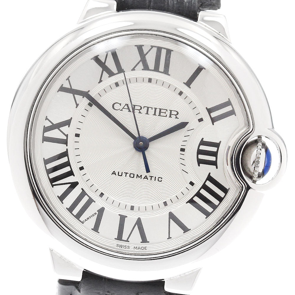 CARTIER Baron Blue 36mm W69017Z4 Silver Dial Automatic Boy's Watch_930672