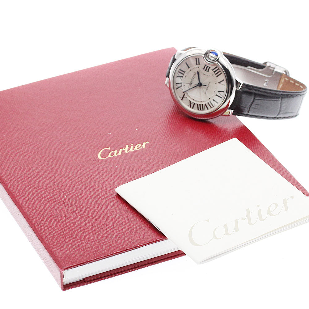 CARTIER Baron Blue 36mm W69017Z4 Silver Dial Automatic Boy's Watch_930672