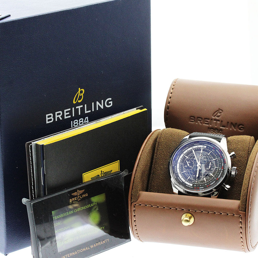 BREITLING Transocean AB0510 Chronograph Uni-time black Dial Automatic Men's Watch_930715