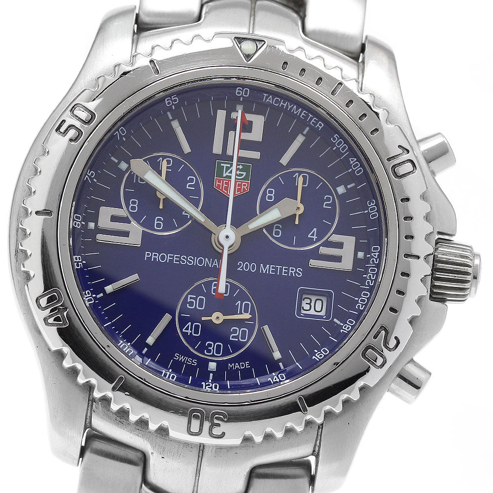 TAG HEUER Link CT1110 Chronograph Date blue Dial Quartz Men's Watch_930719