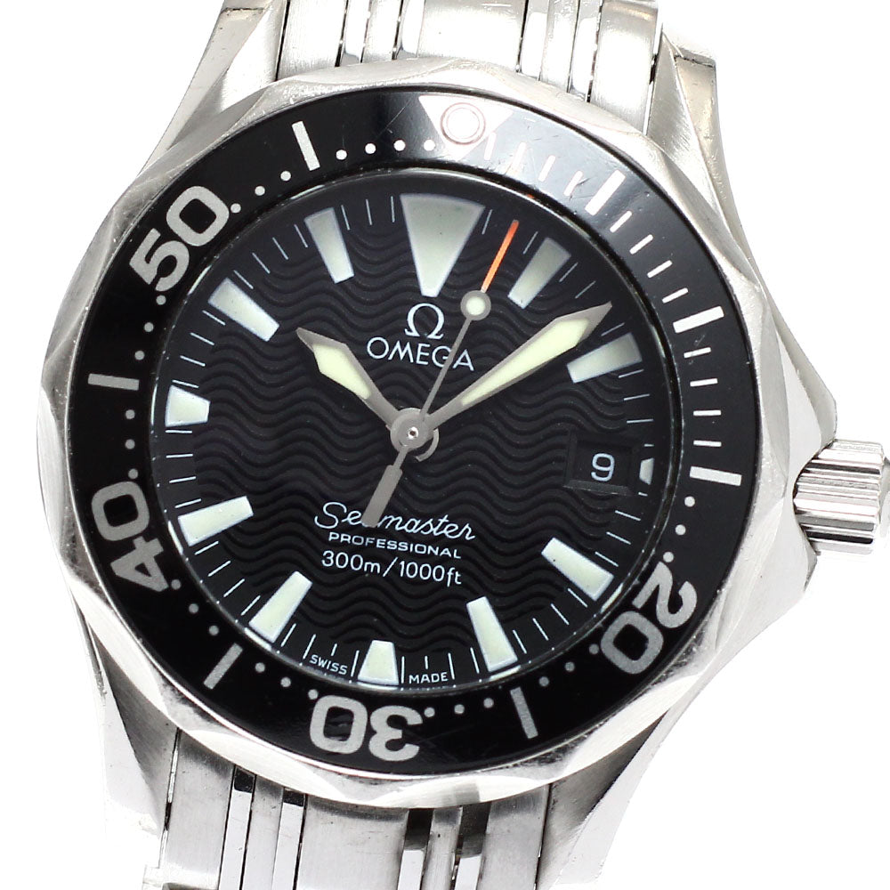 OMEGA Seamaster300 2282.50 Date black Dial Quartz Ladies Watch_930733
