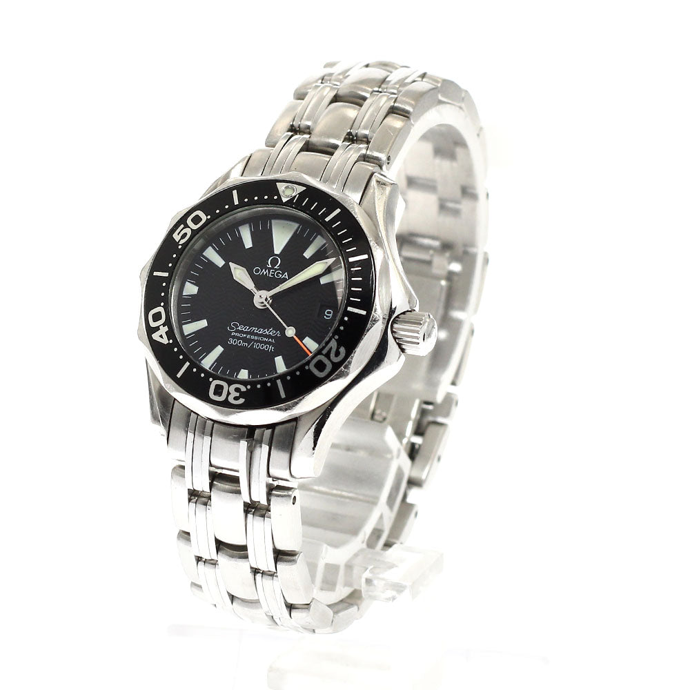 OMEGA Seamaster300 2282.50 Date black Dial Quartz Ladies Watch_930733