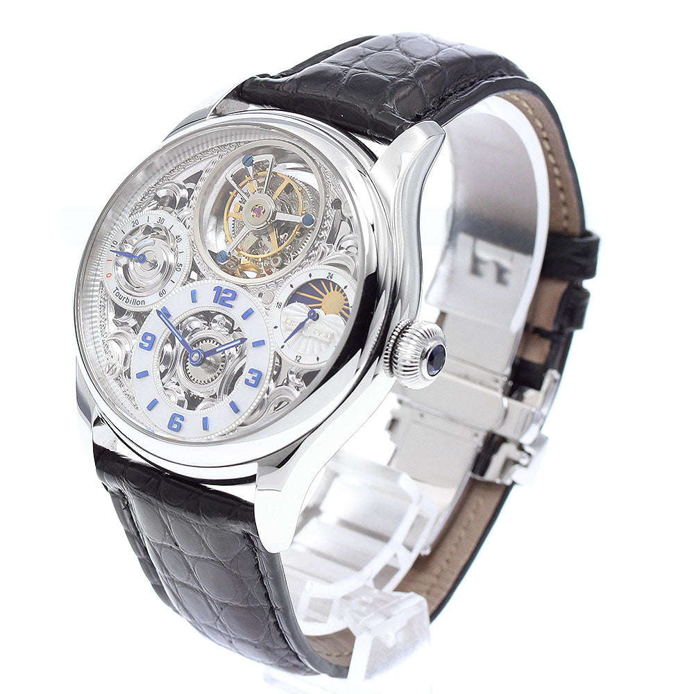 MEMORIGIN Navigator MO1001G Tourbillon white shell/skeleton Dial Hand Winding Men's Watch_930786