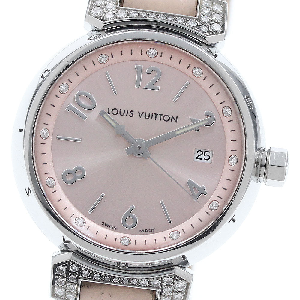 LOUIS VUITTON Tambour Blush Diamon PM Q121Y 12P lug diamond pink Dial Quartz Ladies Watch_930804