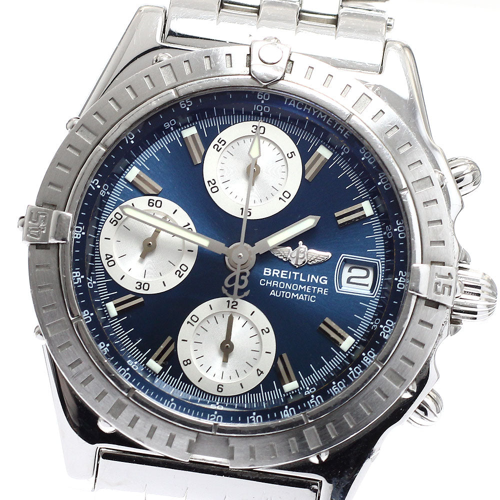 BREITLING Chronomat A13352 Date Navy / Silver Dial Automatic Men's Watch_930844